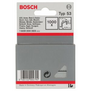 Bosch 1609200369 Fine Wire Staple 18x11, 4mm 1000 Pcs