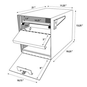 Mail Boss 7107 Curbside Locking Security Mailbox, Cream White