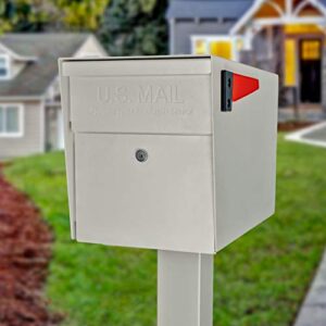 Mail Boss 7107 Curbside Locking Security Mailbox, Cream White