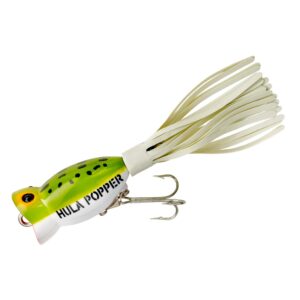 Arbogast Hula Popper Topwater Fishing Lure, Frog White Belly, G730 (1 1/4 in, 3/16 oz)