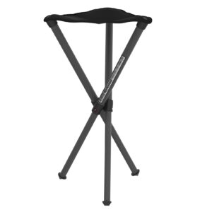 Walkstool - Basic Model - Black Color - 3 Legged Folding Stool in Aluminium - Height 20" to 24" - Maximum Load 330 to 385 lbs - Made in Sweden