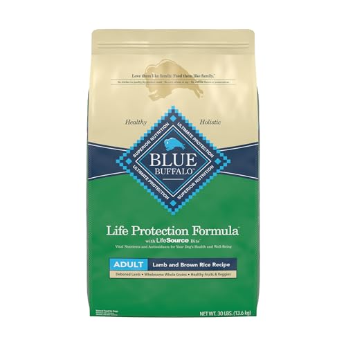 Blue Buffalo Life Protection Formula Adult Dry Dog Food, Helps Build and Maintain Strong Muscles, Made with Natural Ingredients, Lamb & Brown Rice Recipe, 30-lb. Bag