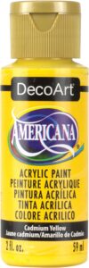 decoart americana acrylic paint, 2-ounce, cadmium yellow