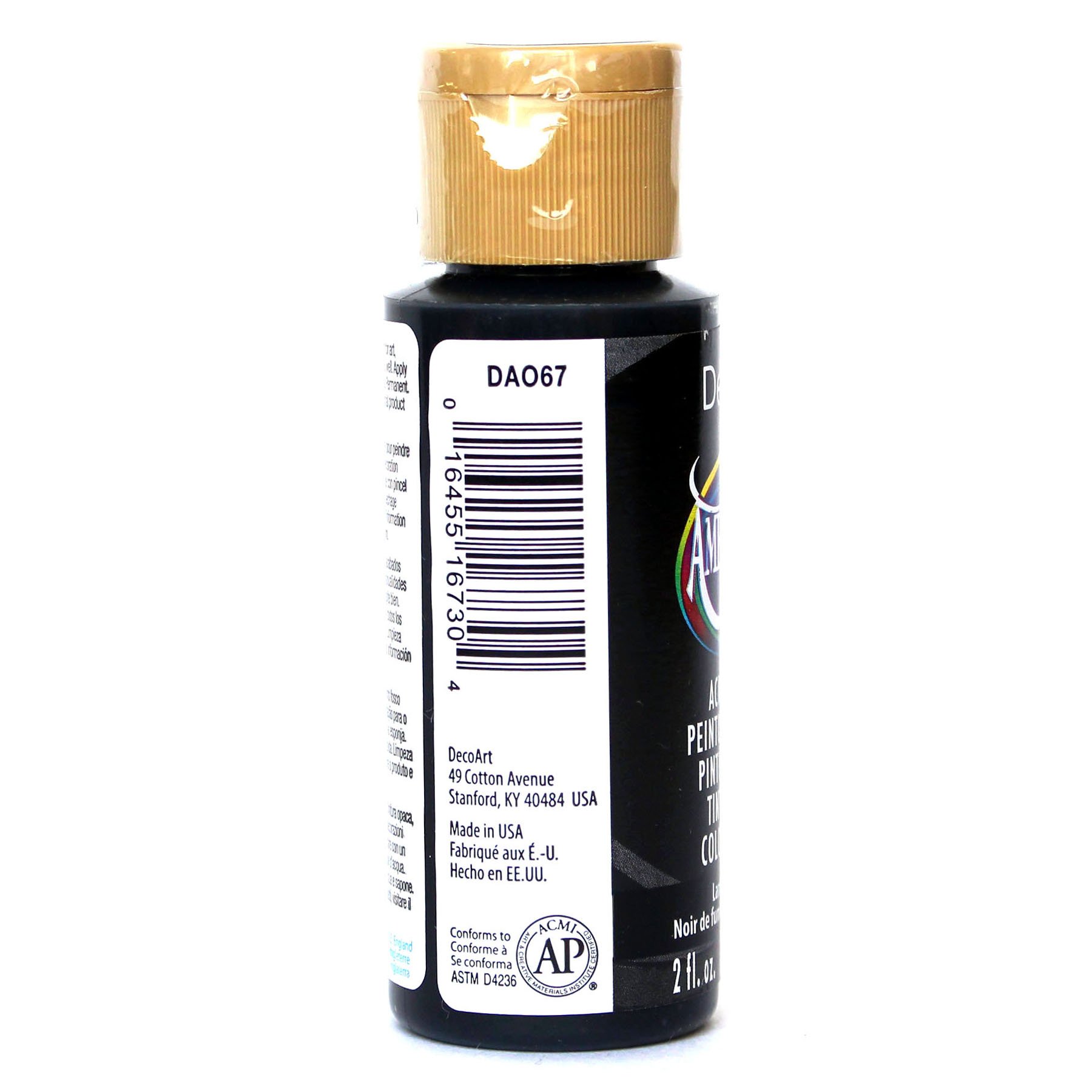 DecoArt Americana Acrylic Paint, 2-Ounce, Lamp Black (DAO67-3)