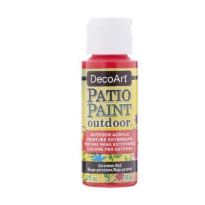 decoart patio paint 2-ounce geranium red acrylic paint