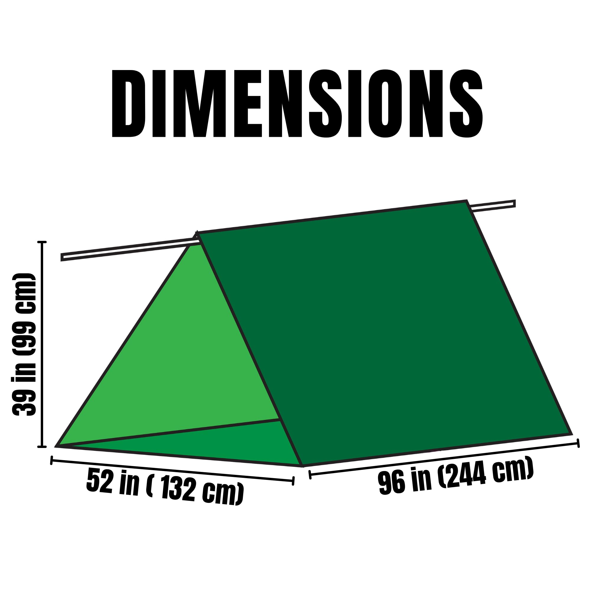 Emergency Zone Reflective & Green Survival 2 Person Tube Tents. Available in 1, 2, 3, 48 Packs.