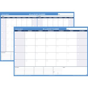 at-a-glance pm33328 30/60-day undated horizontal erasable wall planner, 48 x 32, white/blue,