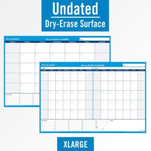 AT-A-GLANCE PM33328 30/60-Day Undated Horizontal Erasable Wall Planner, 48 x 32, White/Blue,