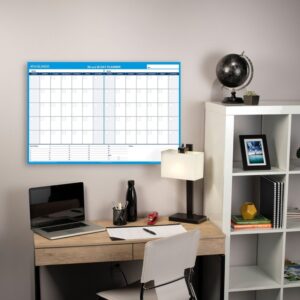 AT-A-GLANCE PM33328 30/60-Day Undated Horizontal Erasable Wall Planner, 48 x 32, White/Blue,