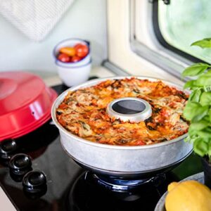 Omnia Oven. Your oven on the stove top. Ideal solution for boat oven, camp oven, and RV oven. Also known as a wonder pot.