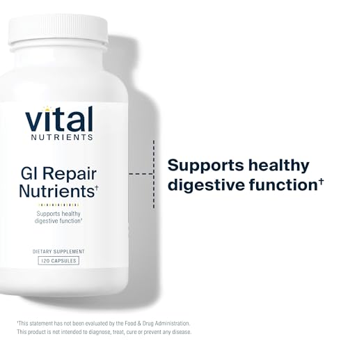 Vital Nutrients GI Repair Nutrients | Leaky Gut Capsule with L Glutamine and N-Acetyl | Digestive Enzyme Supplement to Support Gut Health and Digestion | Gluten and Dairy Free | 120 Capsules