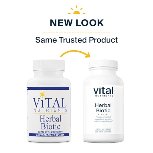 Vital Nutrients - Herbal Biotic - Herbal and Nutritional Support for The Immune System - Upper Respiratory and Sinus Health - 120 Vegetarian Capsules