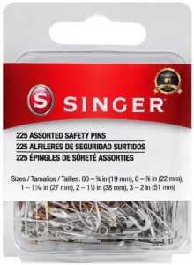 singer 00205 safety pins value pack, assorted sizes, 225-count