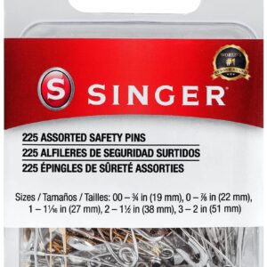 Singer 00205 Safety Pins Value Pack, Assorted Sizes, 225-Count