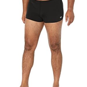 Speedo Men's Swimsuit Square Leg Endurance+ Solid,Speedo Black,30