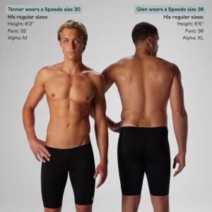 Speedo mens Swimsuit Endurance+ Solid Usa Adult athletic swim jammers, Speedo Black, 30 US