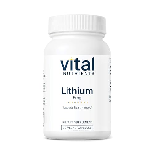 Vital Nutrients Lithium Orotate | Vegan Lithium Supplements for Memory, State of Mind, and Behavioral Health*| 5mg | Gluten, Dairy, Soy Free | 90 Capsules