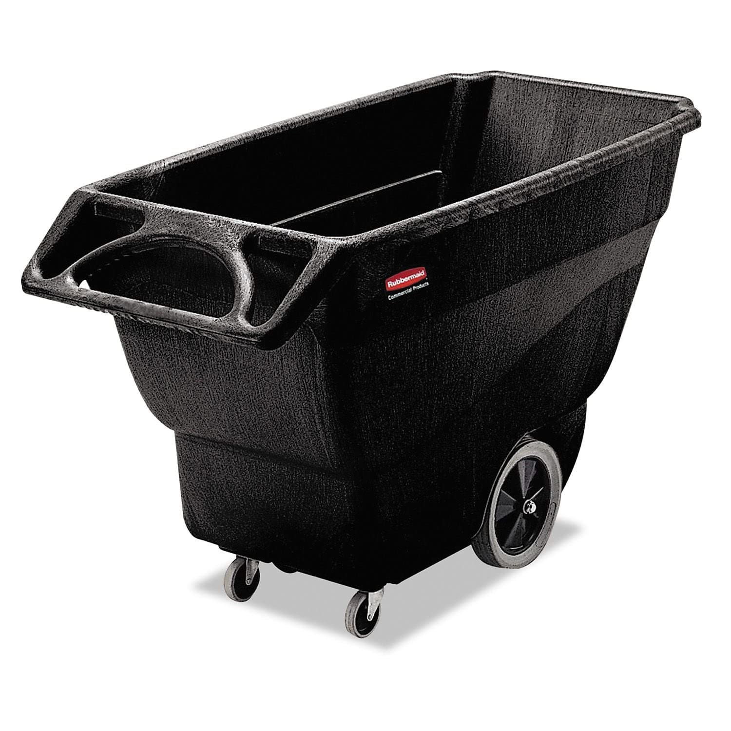 Rubbermaid Commercial Products Tilt Dump Truck, 600 lbs 3/4 Cubic Yard Heavy Load Capacity with Wheels, Trash Recycling Cart, Black