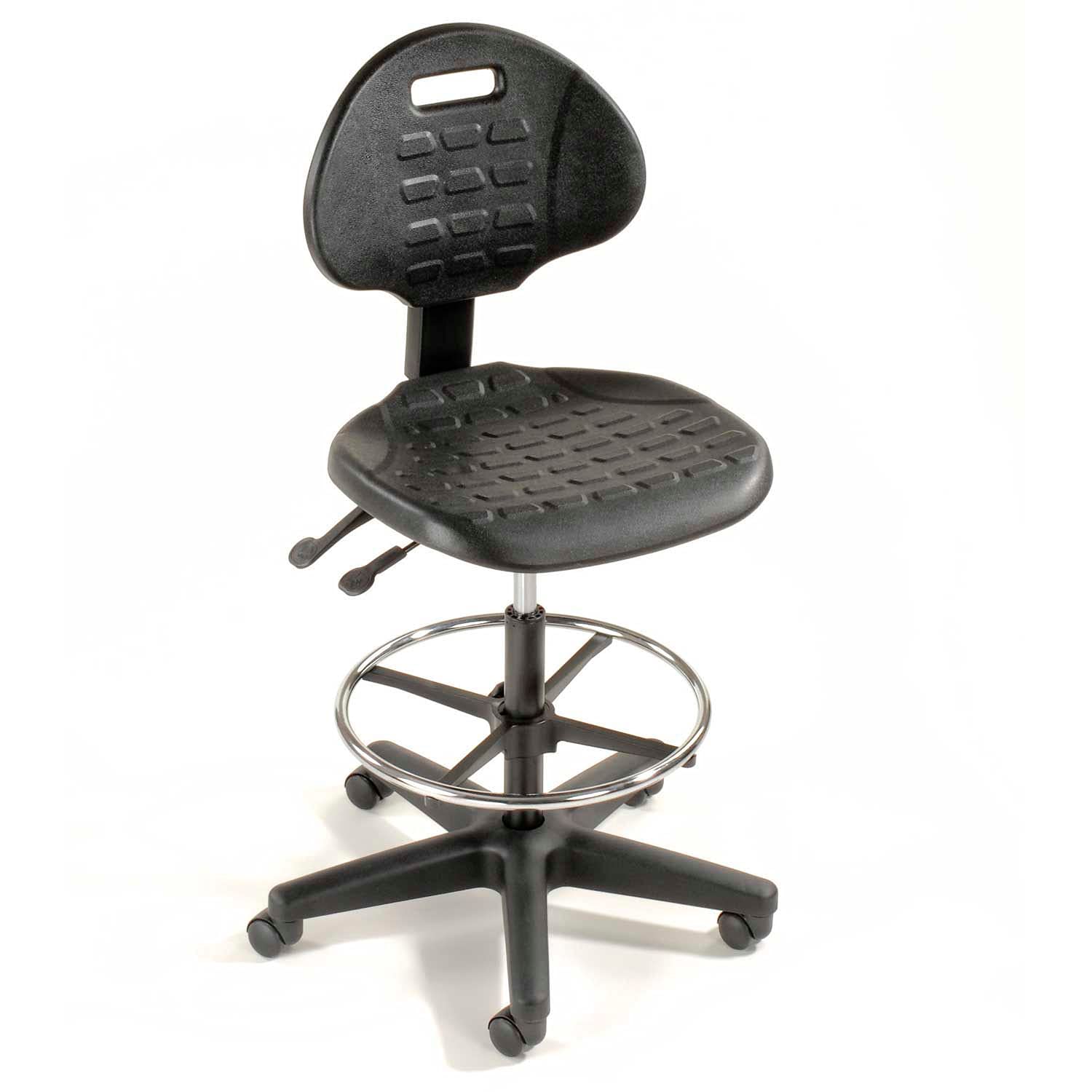 Global Industrial Black 5-Way Adjustable Ergonomic Stool, 225 Lbs Capacity