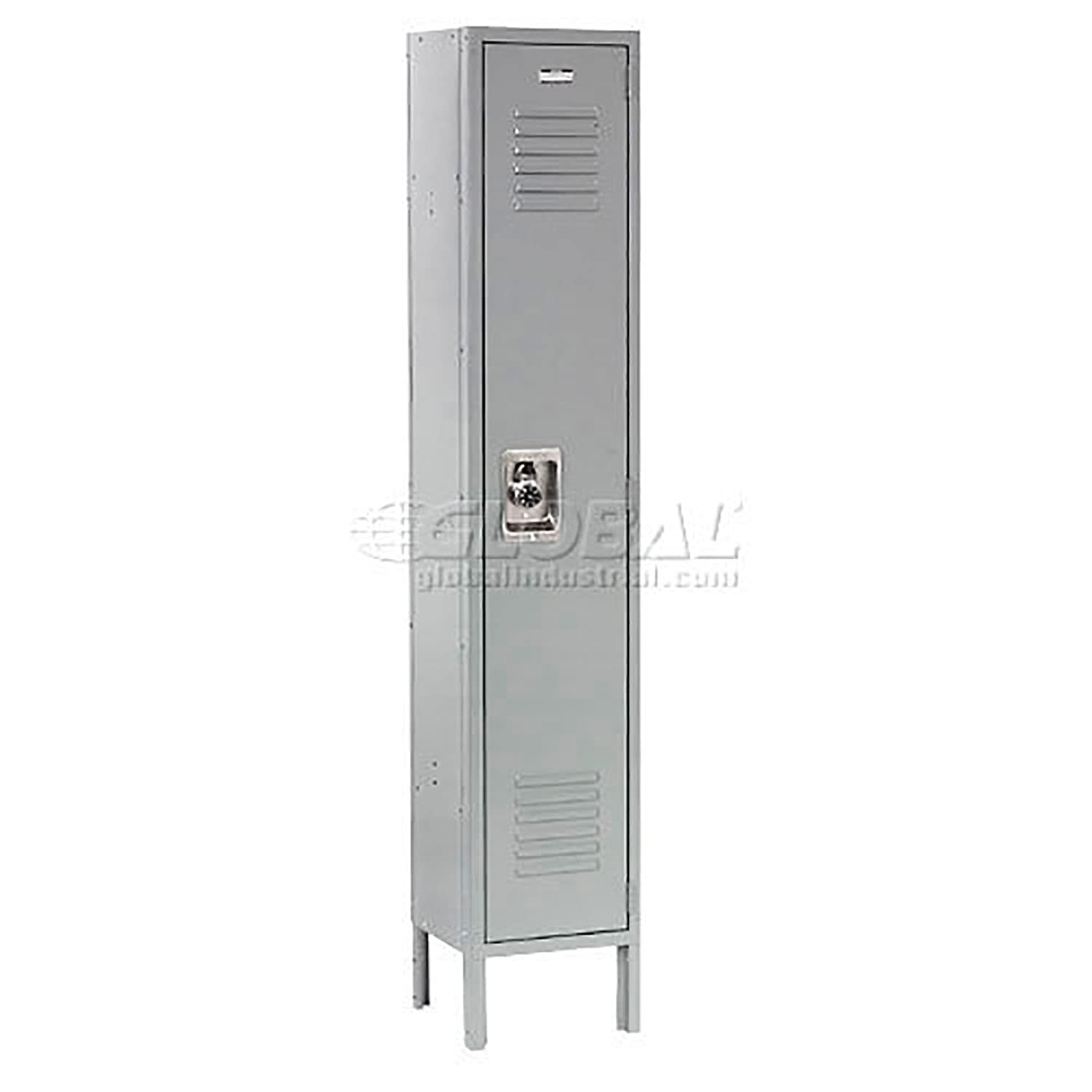 GLOBAL INDUSTRIAL Single Tier Locker, 12x18x72, 1 Door Ready To Assemble, Gray