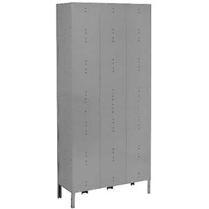 GLOBAL INDUSTRIAL Double Tier Locker, 12x18x36 6 Door, RTA, Gray