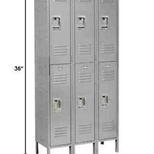 GLOBAL INDUSTRIAL Double Tier Locker, 12x18x36 6 Door, RTA, Gray