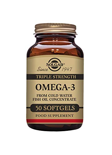 SOLGAR Triple Strength Omega 3 950 mg - 50 Softgels - Supports Joint & Skin Health - Non-GMO, Gluten Free, Dairy Free - 50 Servings