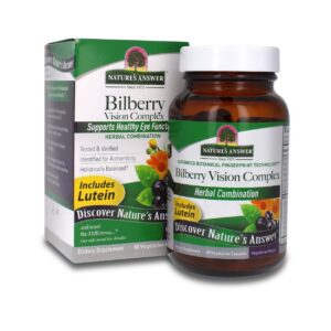 Nature's Answer Bilberry Vision Complex for Eyes Vegetarian Capsules, 60-Count | Promotes Overall Eye Health