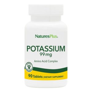 Nature’s Plus Potassium 99 mg, 90 Tablets - Supports Healthy Electrolyte Balance & Overall Well-Being - Gluten Free, Vegetarian - 90 Servings