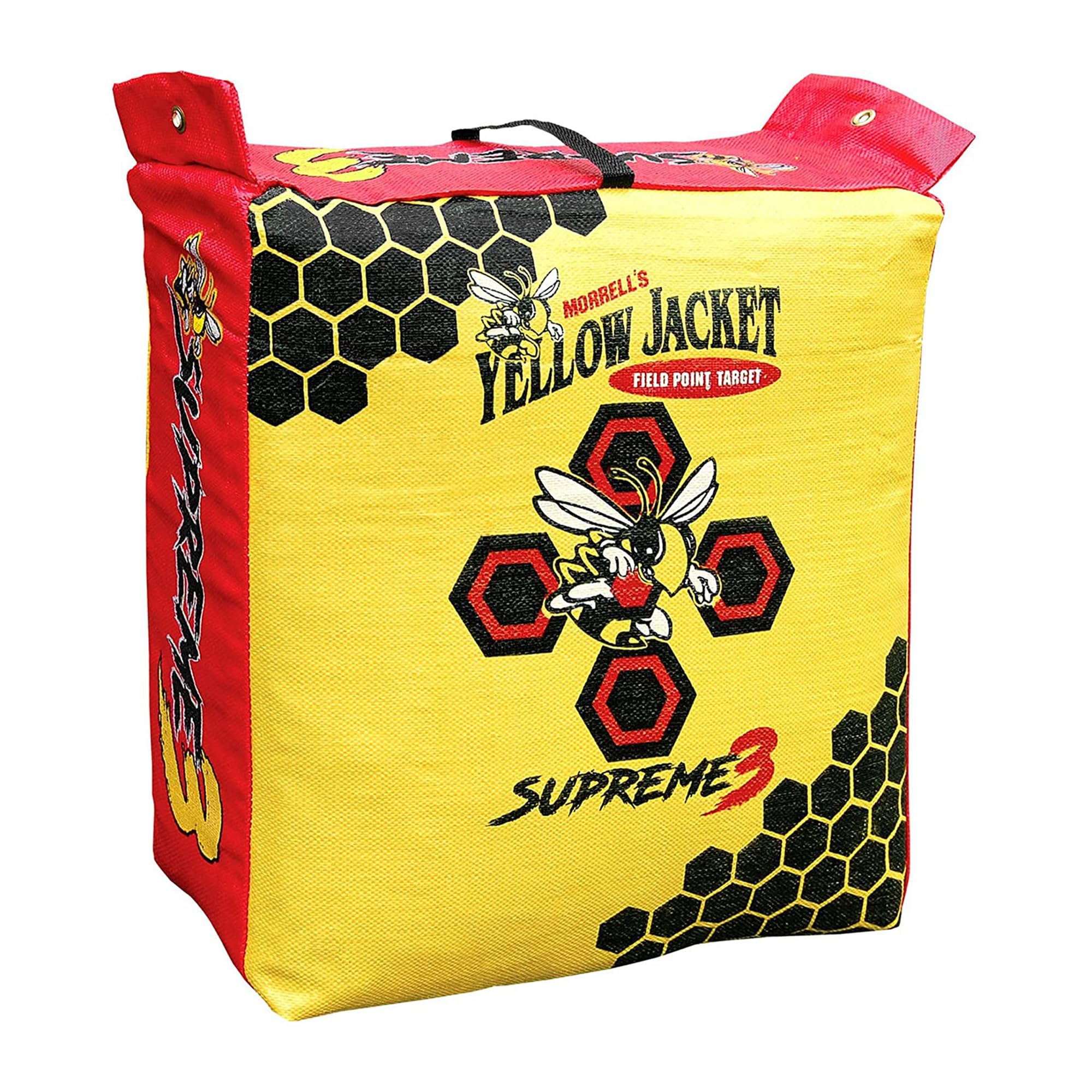 Morrell Yellow Jacket Supreme 28 Pound Field Point Archery Bag Target with Dual Shooting Sides and Multiple Bullseyes, Yellow