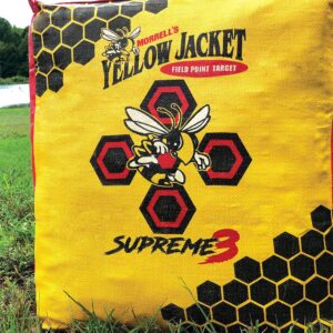 Morrell Yellow Jacket Supreme 28 Pound Field Point Archery Bag Target with Dual Shooting Sides and Multiple Bullseyes, Yellow