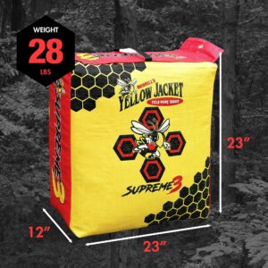 Morrell Yellow Jacket Supreme 28 Pound Field Point Archery Bag Target with Dual Shooting Sides and Multiple Bullseyes, Yellow