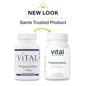 Vital Nutrients - Pregnenolone - Supports Mood, Memory and Immune Function - 60 Vegetarian Capsules per Bottle - 10 mg