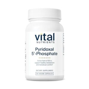 vital nutrients pyridoxal-5 phosphate | activated vitamin b6 | methylated b6 for metabolism, pms, and menstrual support* | high-potency p5p supplement | gluten, dairy, soy free | 90 capsules