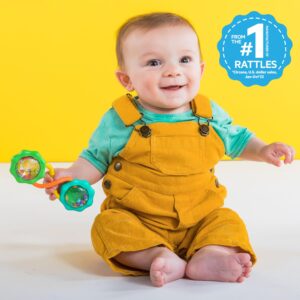 Bright Starts Rattle & Shake Barbell Toy, Ages 3 Months and Up Green