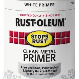 Rust-Oleum 7780502 Stops Rust Protective Enamel Paint, 32 Fl Oz (Pack of 1), Flat Whtie Clean Metal Primer