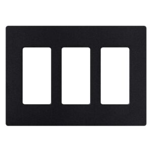 Lutron Claro 3 Gang Decorator/Rocker Wallplate, Satin, Midnight (1-Pack) | SC-3-MN