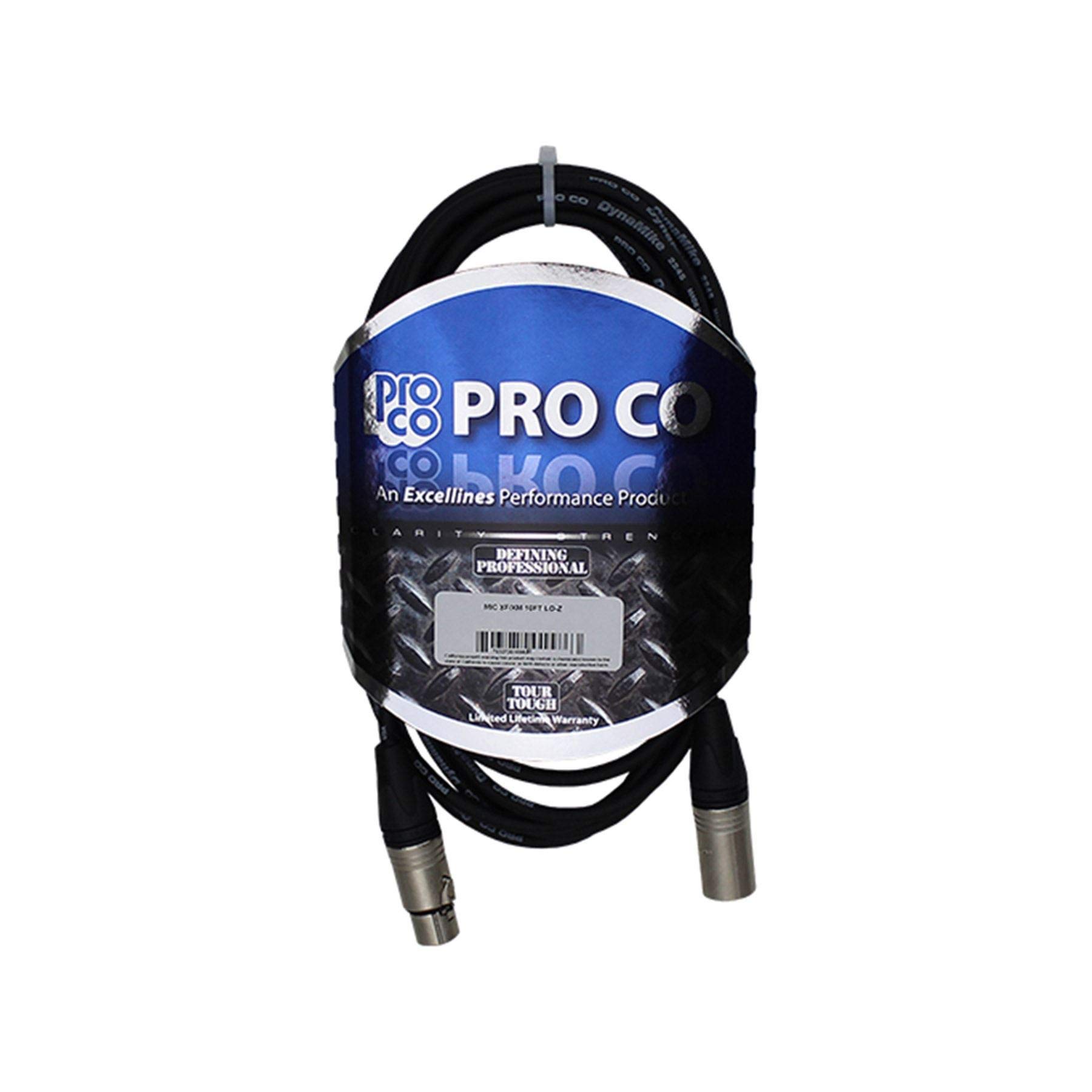 Pro Co Sound Excellines 5' XLR (M) to XLR (F) Lo-z Microphone Cable, 2x 24 Gauge