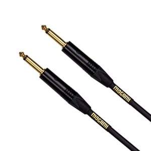 mogami gold instrument-10 guitar instrument cable, 1/4" ts male plugs, gold contacts, straight connectors, 10 foot