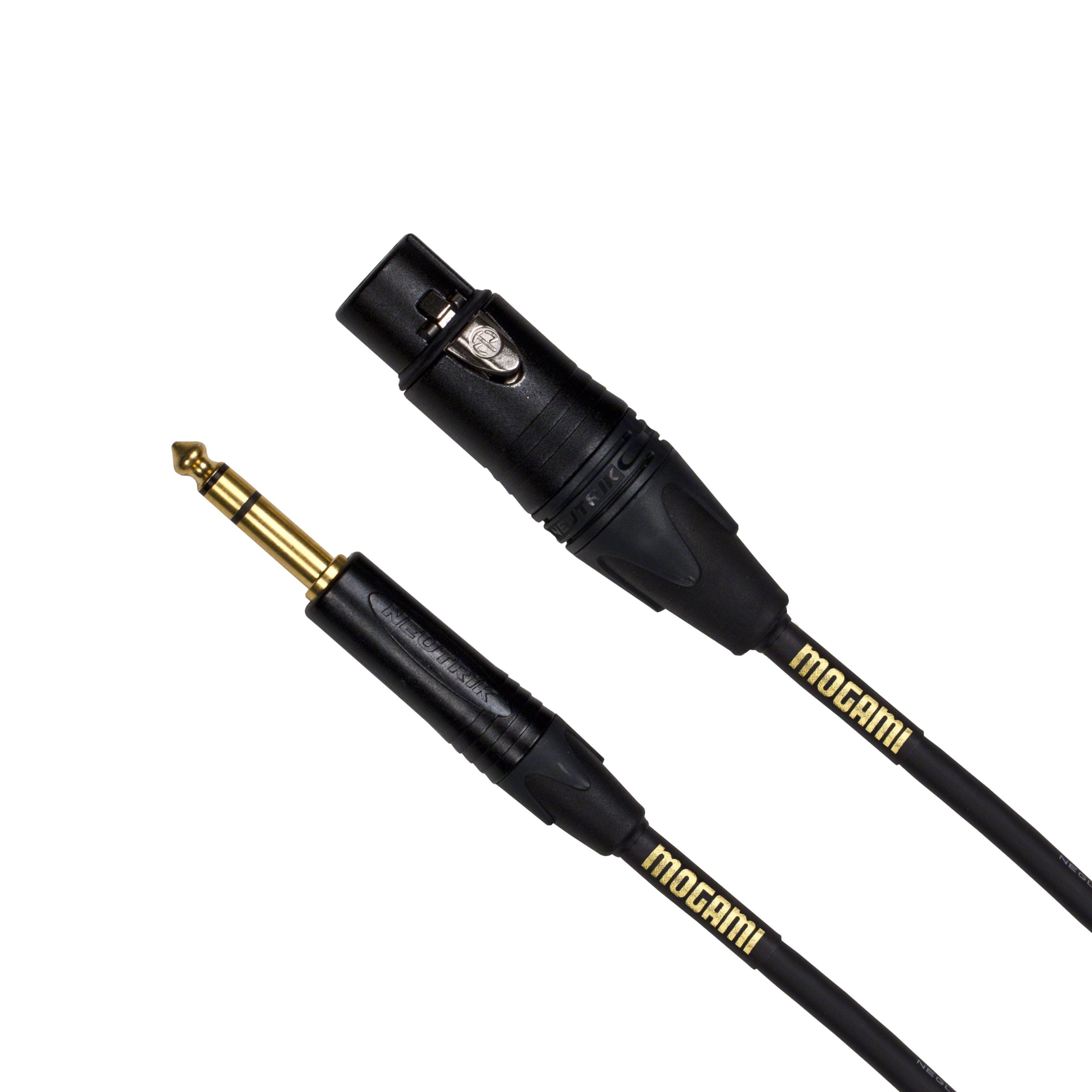 Mogami GOLD TRS-XLRF-10 Balanced Audio Adapter Cable, XLR-Female to 1/4" TRS Male Plug, Gold Contacts, Straight Connectors, 10 Foot