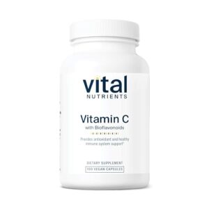 vital nutrients vitamin c with bioflavonoids | vegan supplement for immune support* | 1000mg vitamin c and 500mg citrus bioflavonoid | gluten, dairy and soy free | non-gmo | 100 capsules