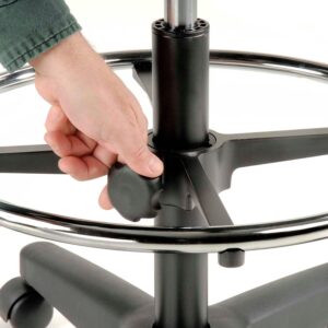 GLOBAL INDUSTRIAL 5-Way Adjustable Ergonomic Stool with Loop Armrests Black