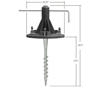 GAMA SONIC GS-3 EZ Ground Anchoring Kit for Single Head Lamp Posts, Black