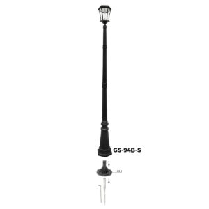 GAMA SONIC GS-3 EZ Ground Anchoring Kit for Single Head Lamp Posts, Black