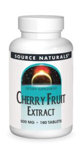 source naturals cherry fruit extract, natural source of flavonoids that act as antioxidants*, 500 mg - 180 tablets