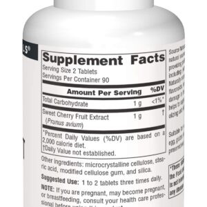 Source Naturals Cherry Fruit Extract, Natural source of flavonoids That act as antioxidants*, 500 mg - 180 Tablets