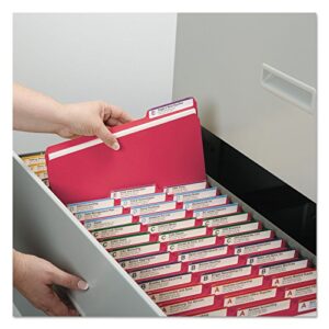 Smead Pressboard File Folder, 1/3-Cut Tab, 1" Expansion, Letter Size, Bright Red, 25 per Box (21538)