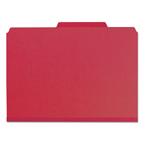 Smead Pressboard File Folder, 1/3-Cut Tab, 1" Expansion, Letter Size, Bright Red, 25 per Box (21538)