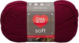 red heart soft yarn, wine - e728.4608