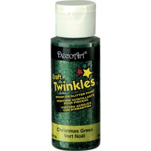 decoart craft twinkles paint, 2-ounce, christmas green